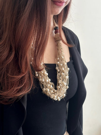 Jute Pearl Neckpiece