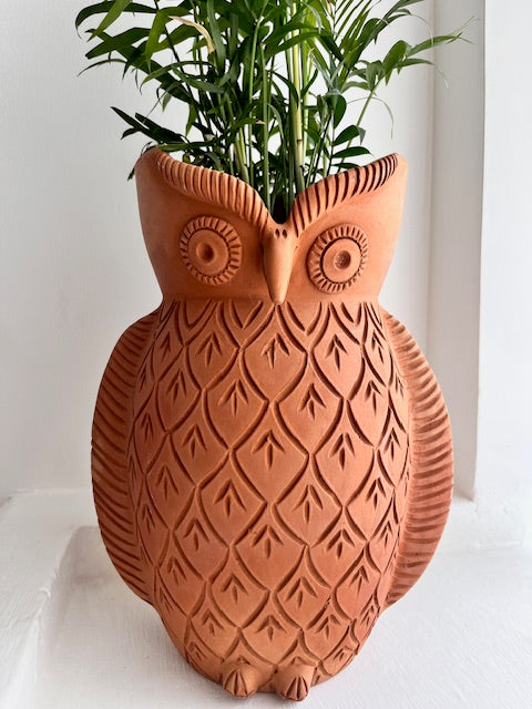Large Terracota Owl Planter