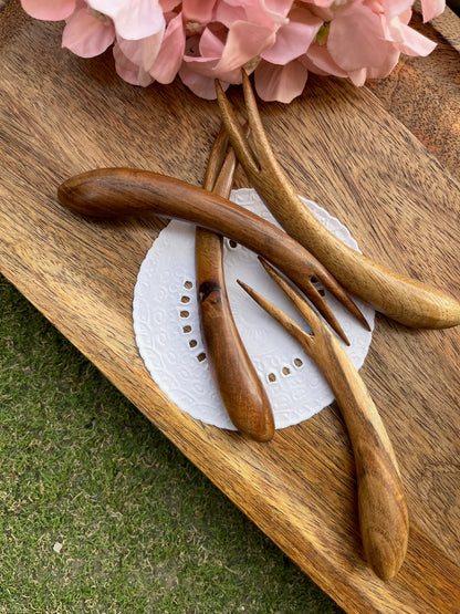 Acacia Wooden Fruit Forks