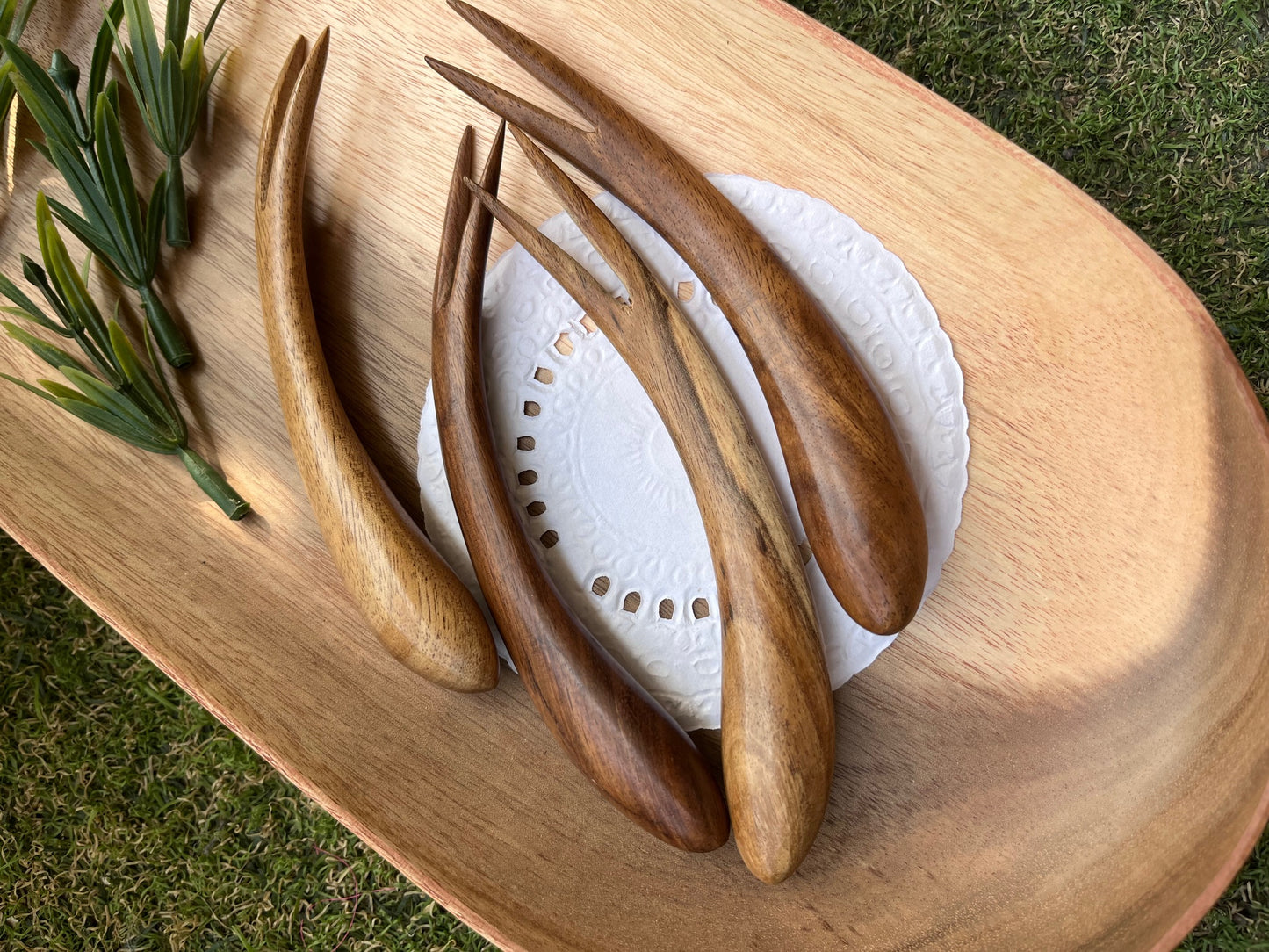 Acacia Wooden Fruit Forks