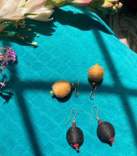 Colored Jute Earrings