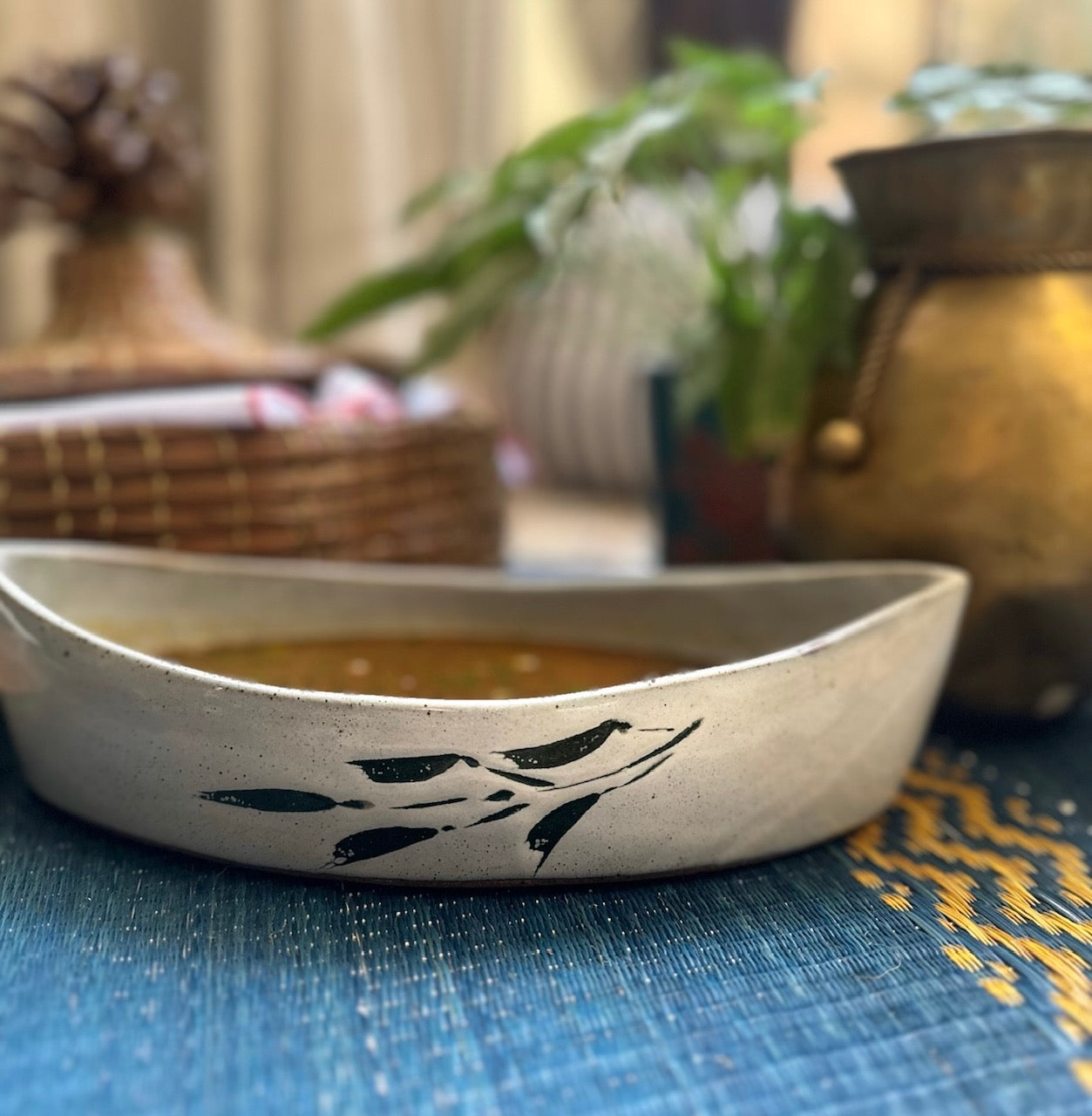 Ceramic  Boat Curry / Snack Bowl