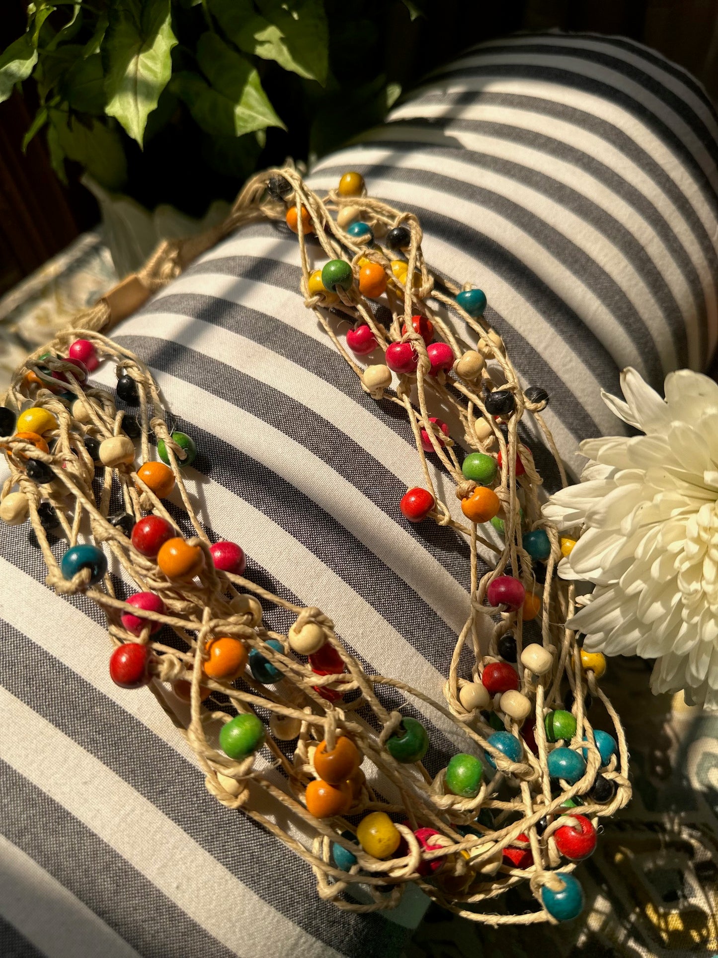 Multicolored Jute NeckPiece