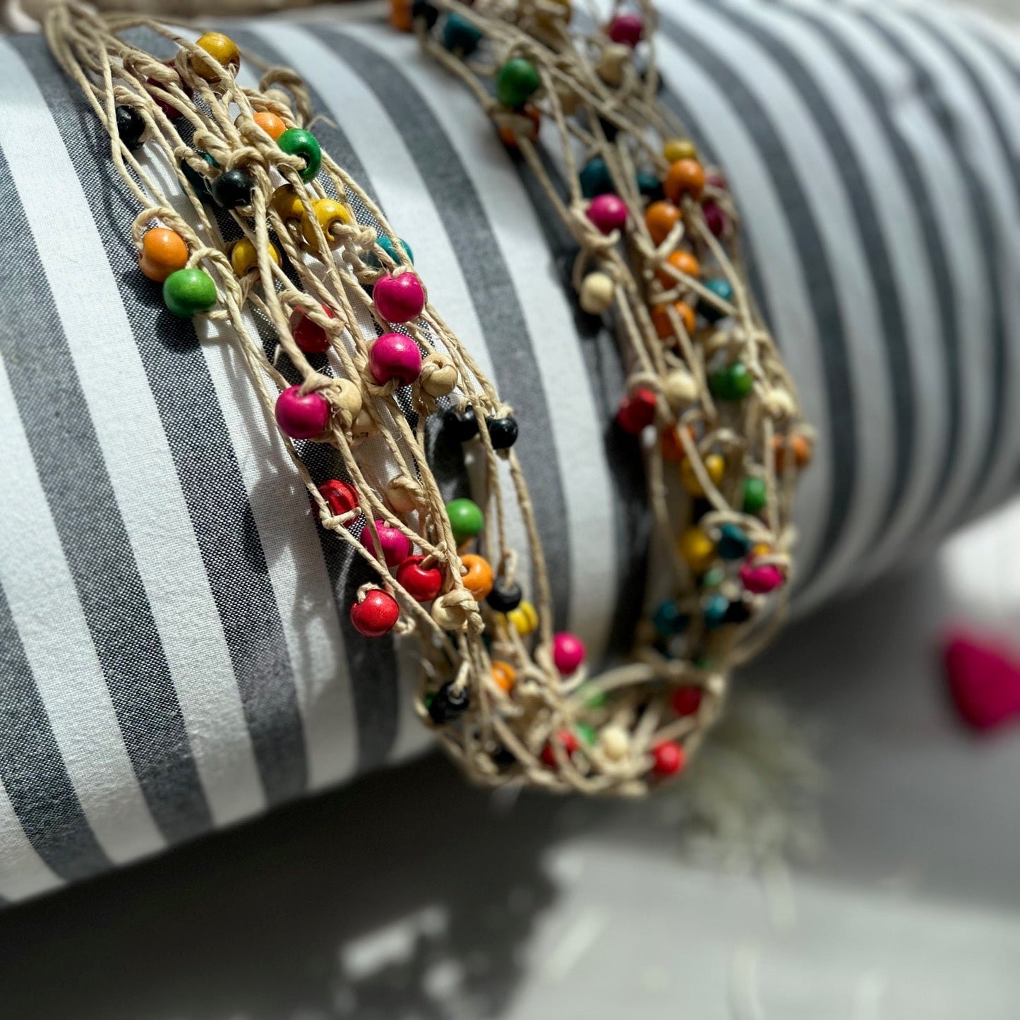 Multicolored Jute NeckPiece