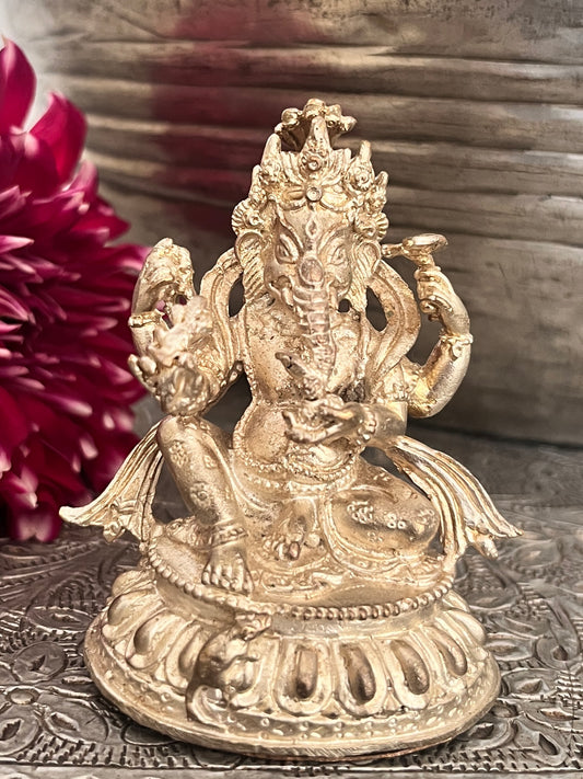 Silver Coated Copper Ganesha