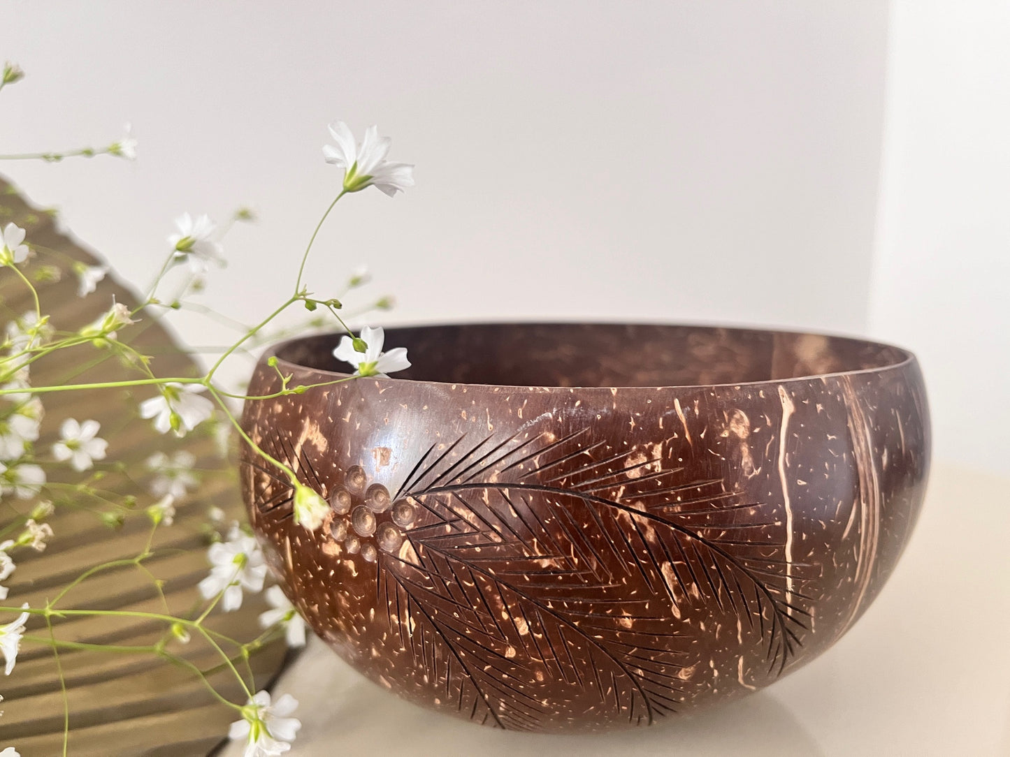Leafy Coconut Shell Bowls
